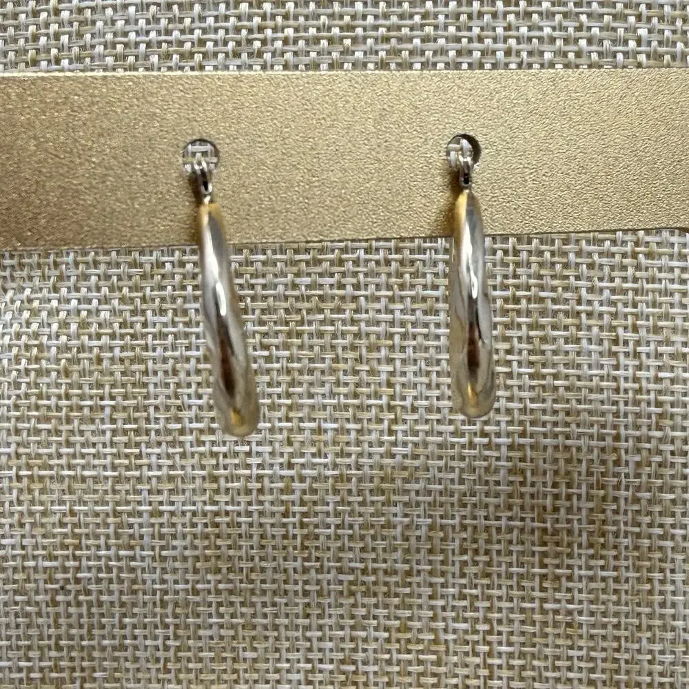 MA Israel 14K Yellow Gold Twist Hoop Earrings Michael Anthony 1.2 Grams - Picture 5 of 7